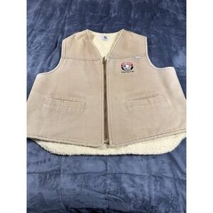 70's Vtg Men's XL Carhartt Vest 6SV Full Zip Canvas Sherpa Lined Union Made USA‎